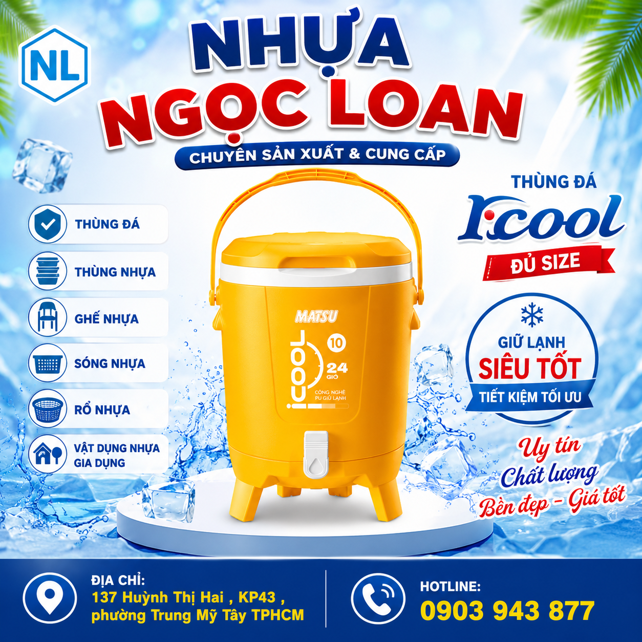 Thùng đá giữ nhiệt ICOOL