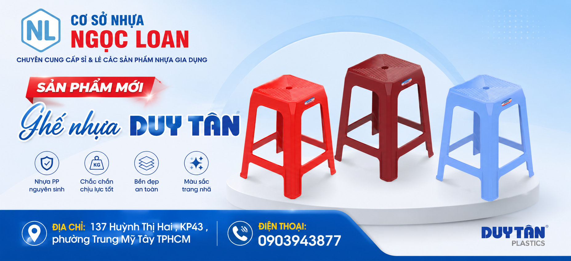Ghế nhựa Duy Tân giá sỉ Quận 12