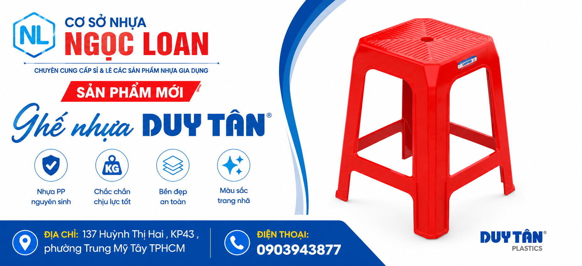 Ghế nhựa Duy Tân giá sỉ Quận 12