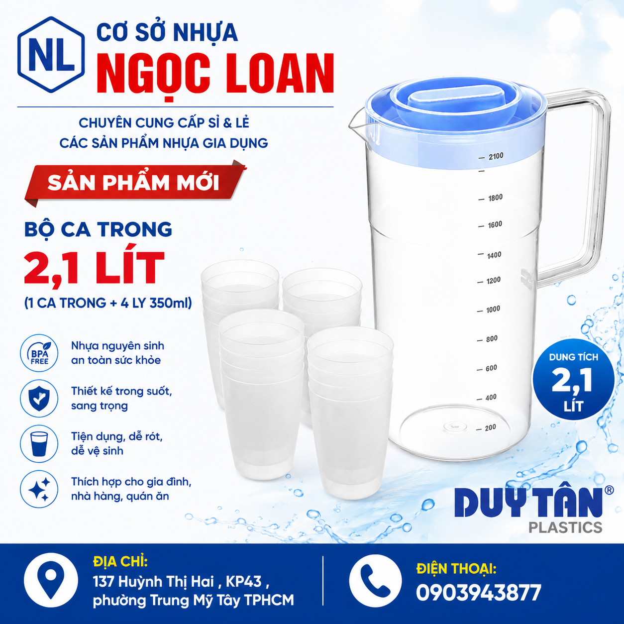 Bộ ca trong 2,1 lít
