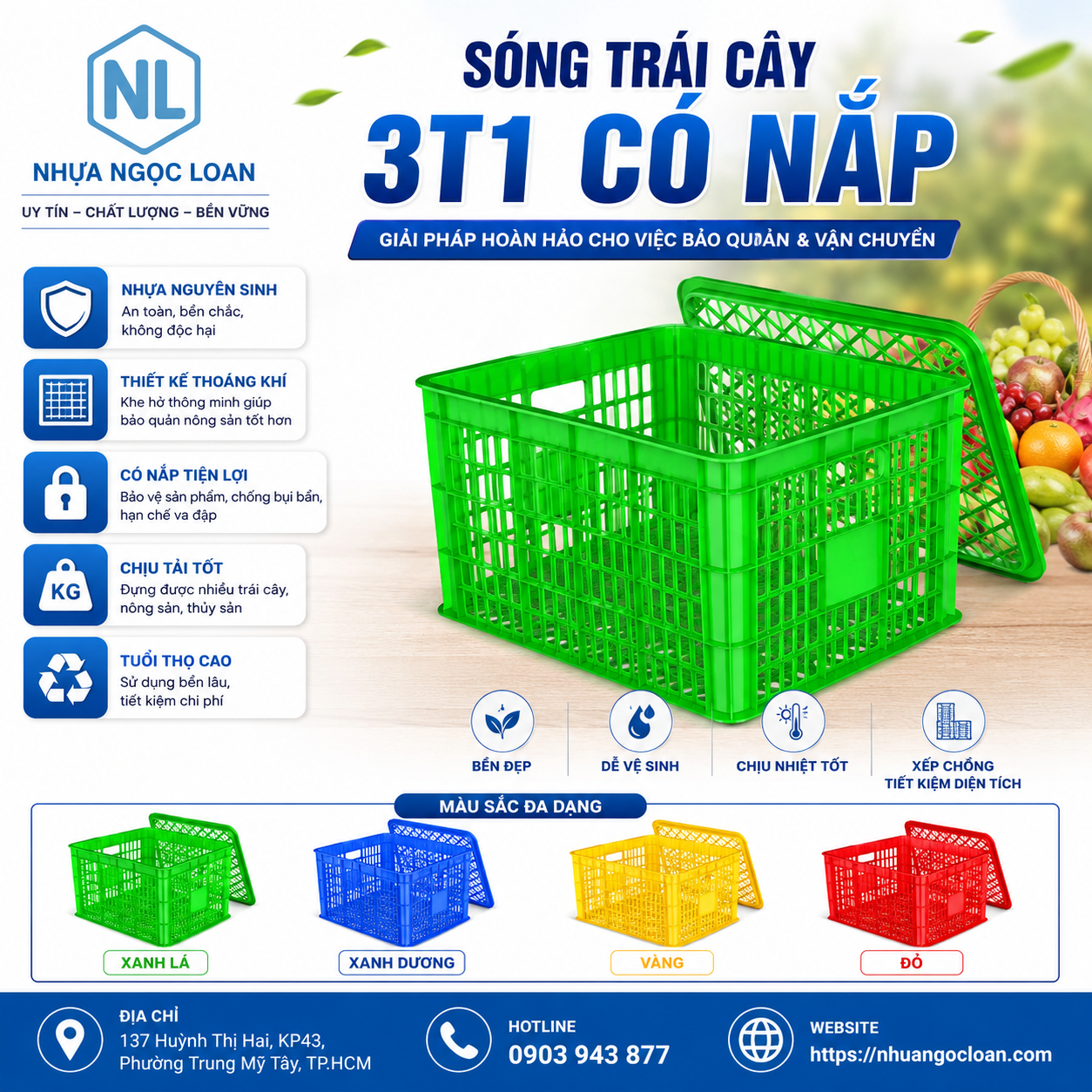 Sóng trái cây có nắp Quận 12