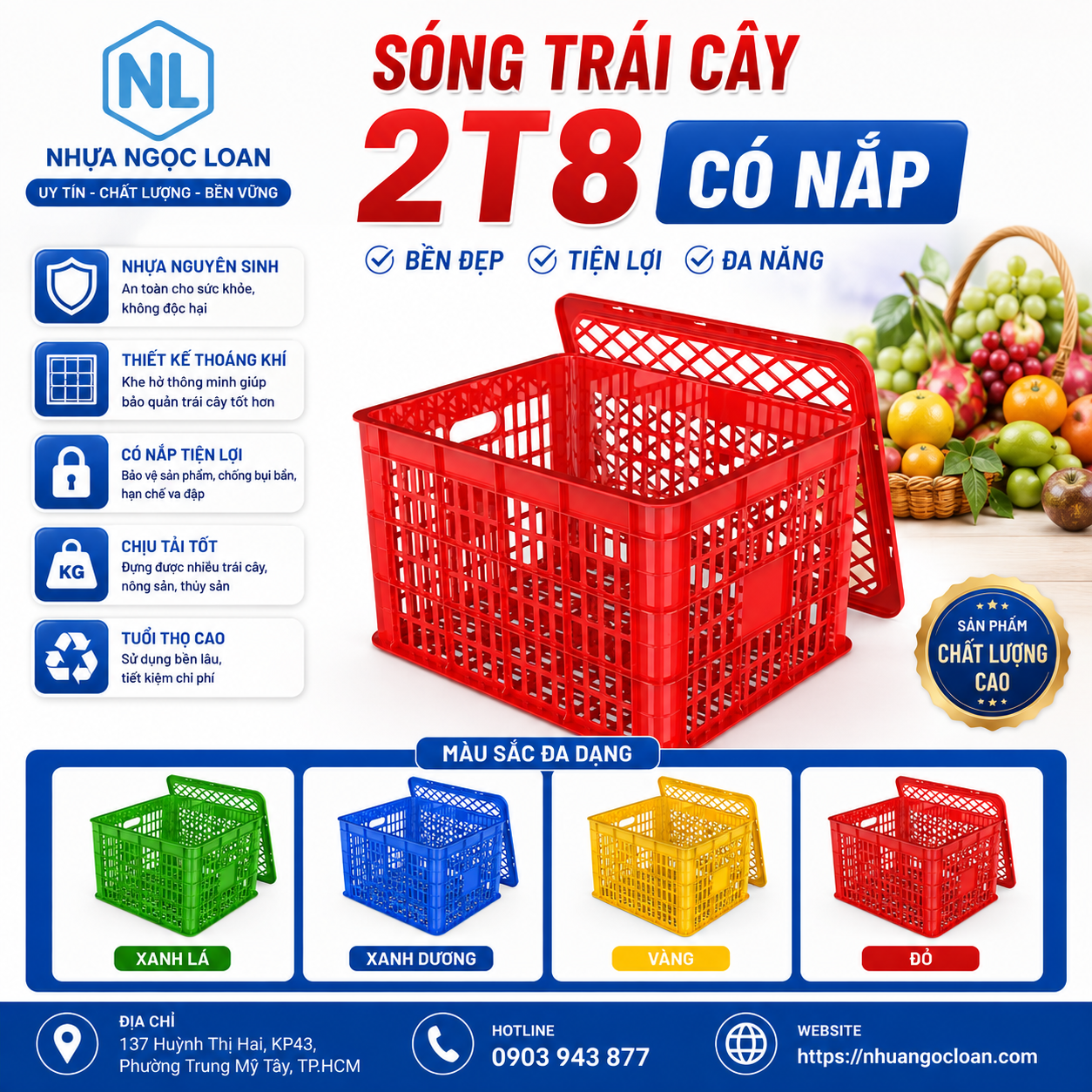 Sóng trái cây có nắp Quận 12