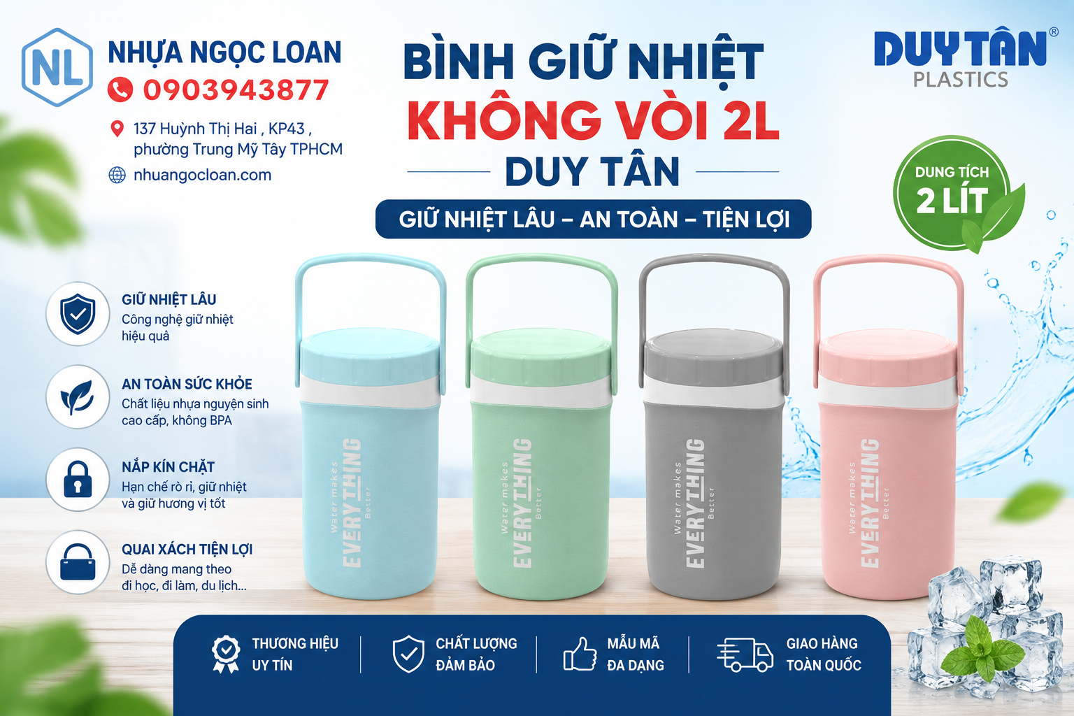 mua bình giữ nhiệt 2L Duy Tân giá sỉ HCM