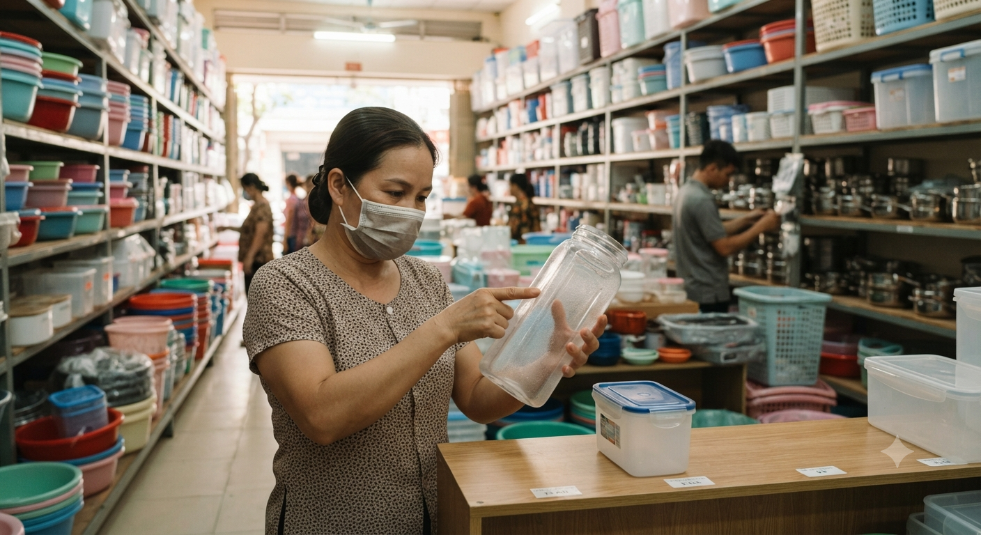 Nhận diện chất liệu nhựa và độ dày thành bình
